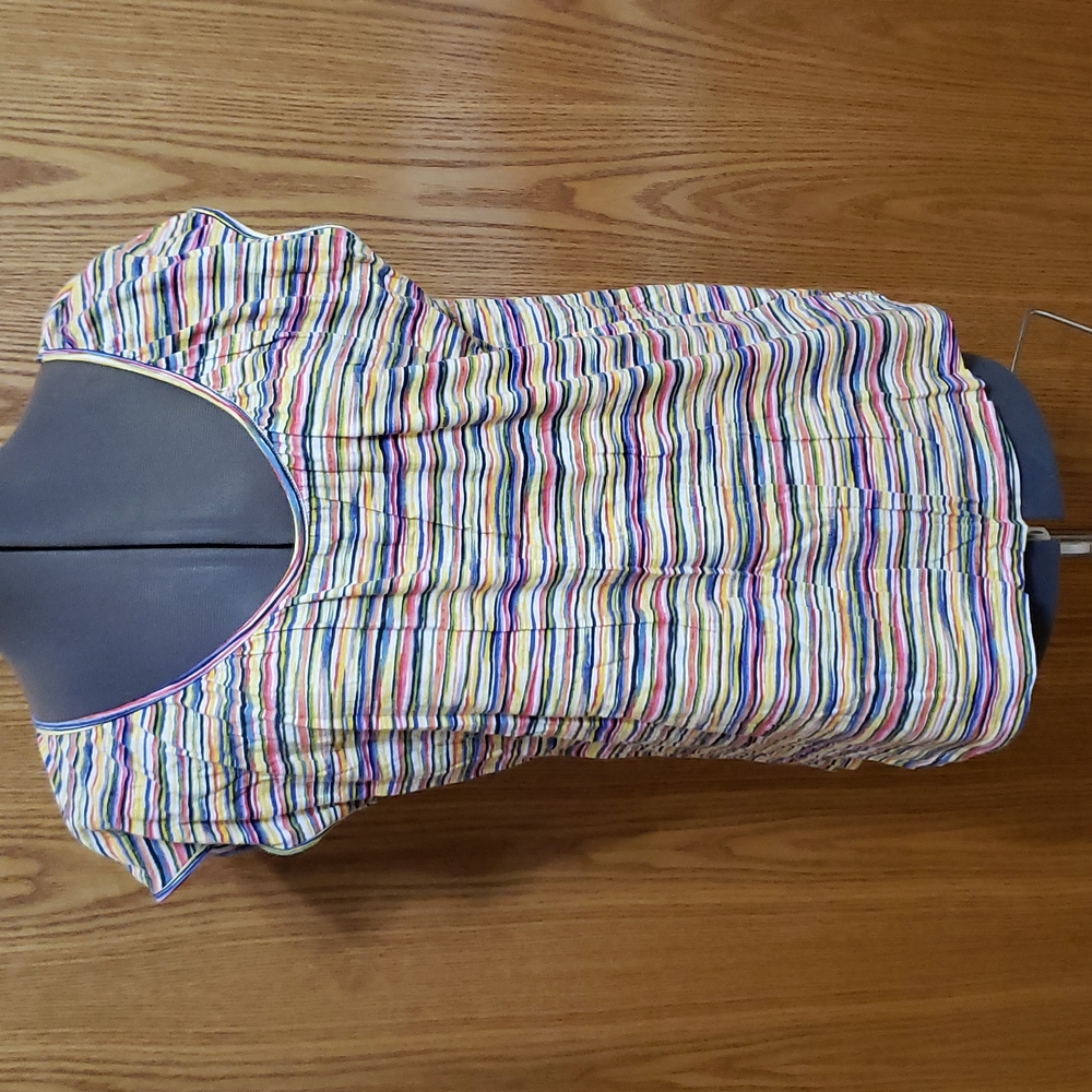 Liz Claiborne - Striped Peasant T-shirt - Ladies Large